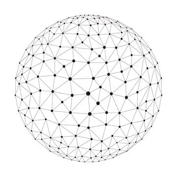 Polygon mesh sphere, thin line, vector illustration Stock-Illustration
