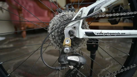 Polygon mount bike type broadway close up view Stock Footage 224842174