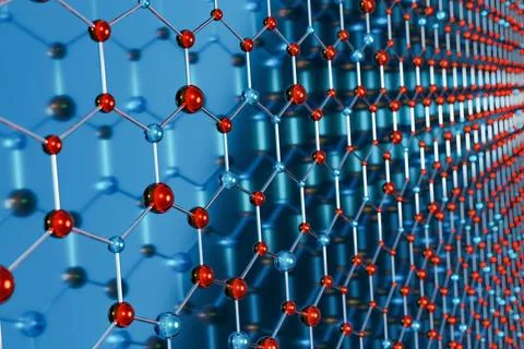 Polygon network with red nodes. Abstract red polygon or plexus network wit... Stock Photos