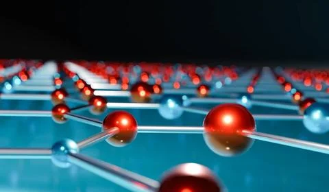 Polygon network with red nodes. Abstract red polygon or plexus network wit... Stock Photos