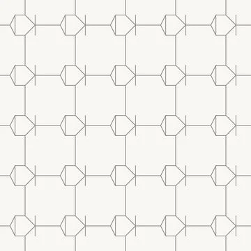 Polygon nodes connected by short bars seamless pattern in minimal line design Stockillustratie
