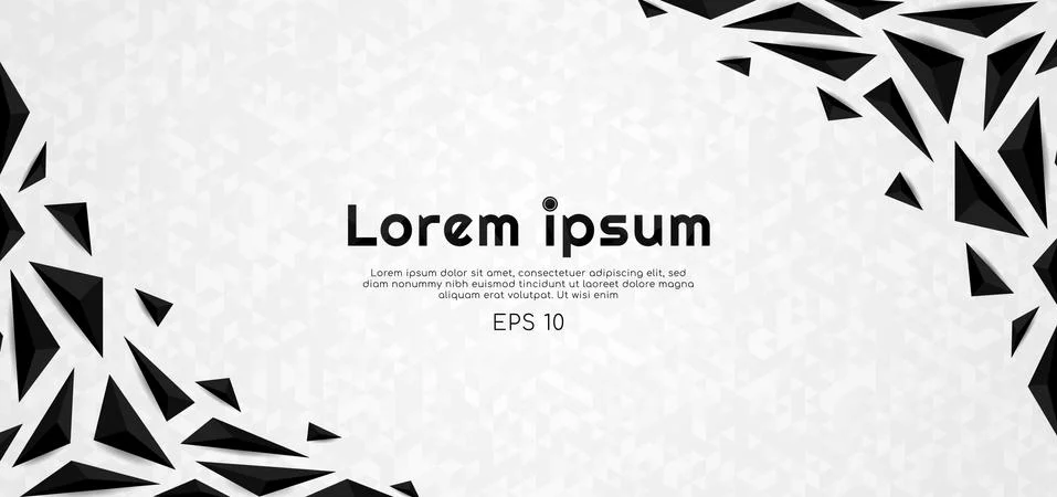 Polygon pattern black and white design mosaic background. Stock Illustration