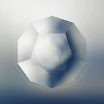 Polygon pattern with the reflection, minimalistic geometric facet crystal logo Stockillustratie