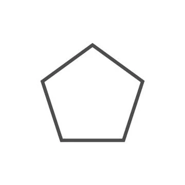 Polygon, pentagon shape icon. Vector illustration, flat design. Stock Illustration