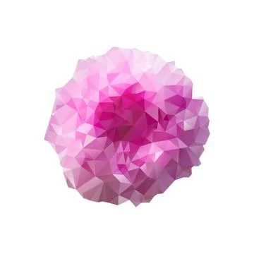 Polygon peony bud on a white background Stock Illustration