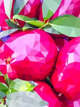 Polygon pink apple Stock Illustration