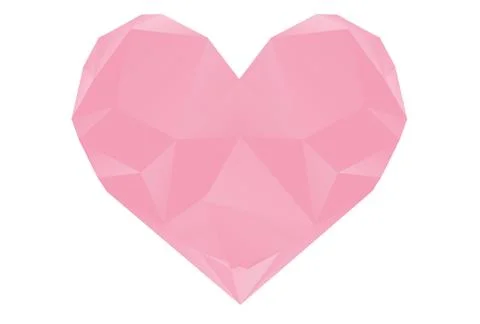Polygon pink heart Stock Illustration