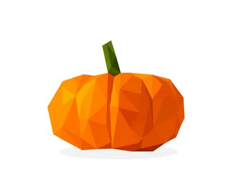 Polygon pumpkin image. halloween vector illustration logo 스톡 일러스트