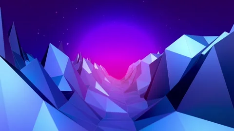 Polygon Retro Landscape Stock-Footage 317841698