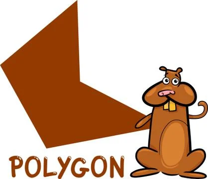 Polygon shape with cartoon hamster イラスト素材