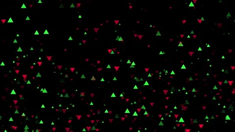 Polygon Shape Particle Falling Down on Black Background Stock Footage 339538451