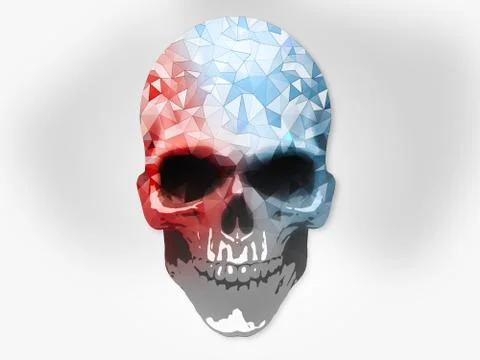 Polygon skull - cel shading illustration Stock Illustration