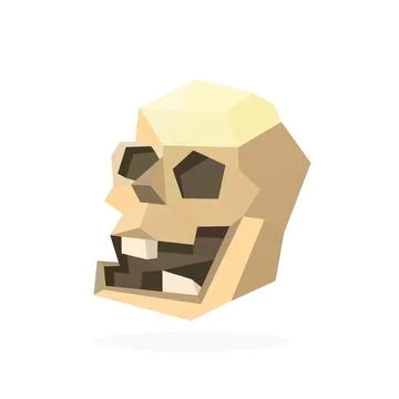 Polygon skull image. Vector illustration of a 3d logo 스톡 일러스트