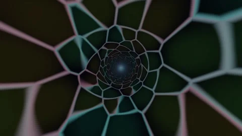 Polygon Spiral Tunnel Seamless Loop Stock Footage 342766704