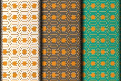 Polygon style yellow vector eps pattern design. Stock Illustration