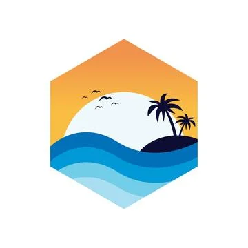 Polygon summer style Stock Illustration