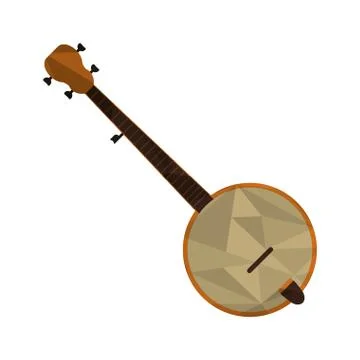 Polygon texture banjo icon Stock Illustration