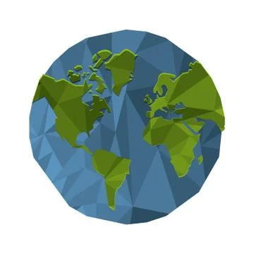 Polygon texture earth globe icon Stock Illustration
