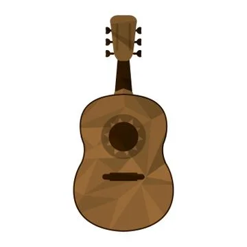 Polygon texture guitarron icon Stock Illustration