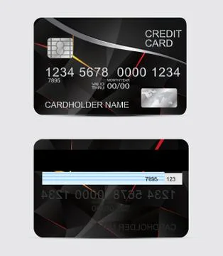 Polygon texture realistic credit cards templates Stock Illustration