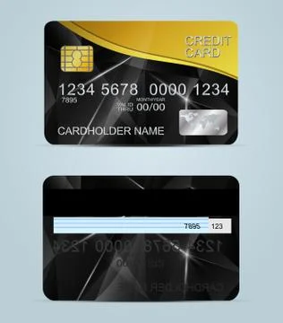 Polygon texture realistic credit cards templates Stock Illustration
