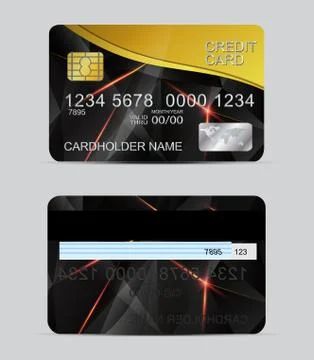 Polygon texture realistic credit cards templates Stock Illustration