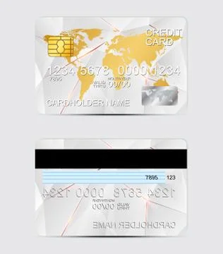 Polygon texture realistic credit cards templates Stock Illustration