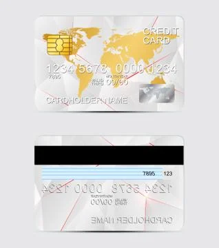 Polygon texture realistic credit cards templates Stock Illustration