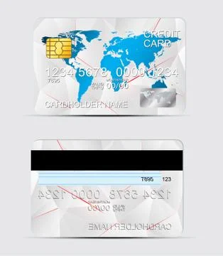 Polygon texture realistic credit cards templates Stock Illustration