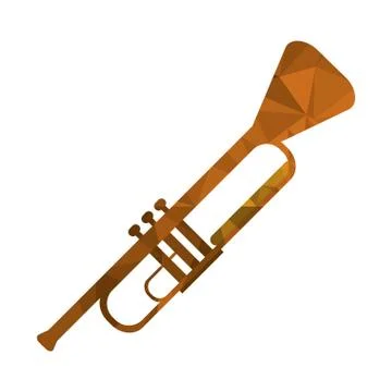 Polygon texture trumpet icon Stock Illustration