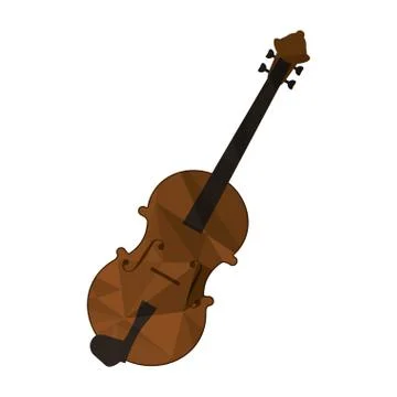 Polygon texture violin icon Stock Illustration