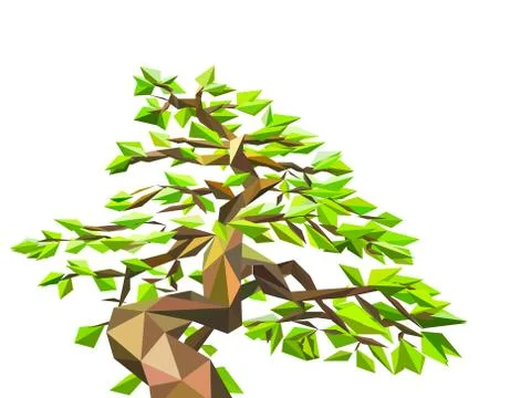 Polygon tree on vector Stock Illustration