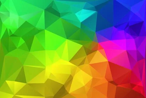Polygon triangle abstract background colorful rainbow Stock Illustration