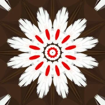 Polygon triangle open white flower on dark background Stock Illustration