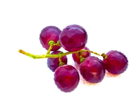 Polygon vector of red grape Stock Illustration