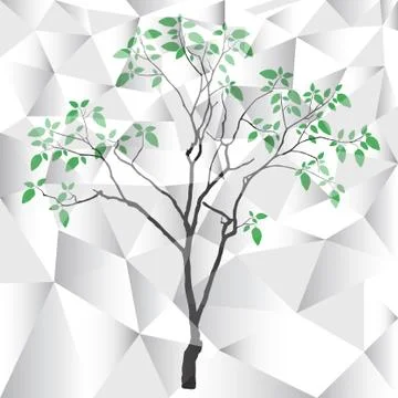 Polygon vector tree background Stock Illustration