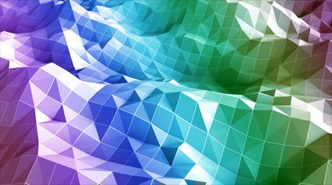 Polygon Waves - Rainbow Video stock 889096
