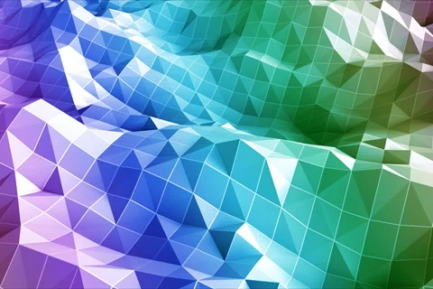 Polygon Waves - Rainbow Stock Footage 889109