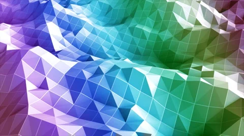 Polygon Waves - Rainbow Stock Footage 889159