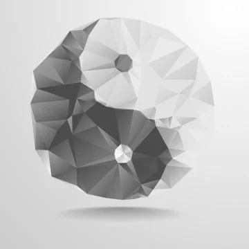 Polygon yin yang Stock-Illustration