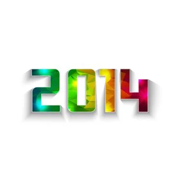 Polygonal 2014 shape with copy space Illustrazione stock