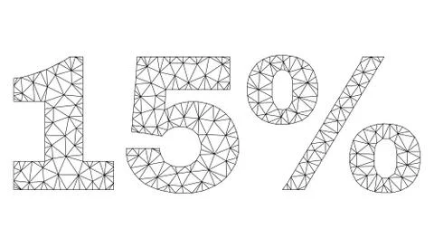 Polygonal 2D 15% Text Label 스톡 일러스트