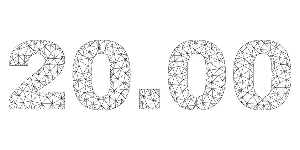 Polygonal 2D 20.00 Text Tag Stockillustratie
