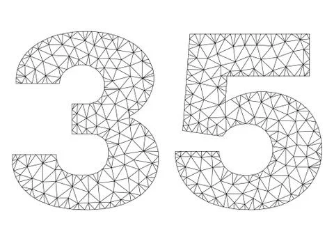 Polygonal 2D 35 Text Label 스톡 일러스트