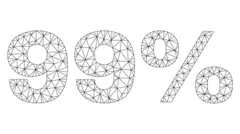 Polygonal 2D 99% Text Label 스톡 일러스트