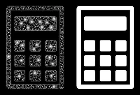 Polygonal 2D Mesh Calculator with Lightspots Stock Illustration