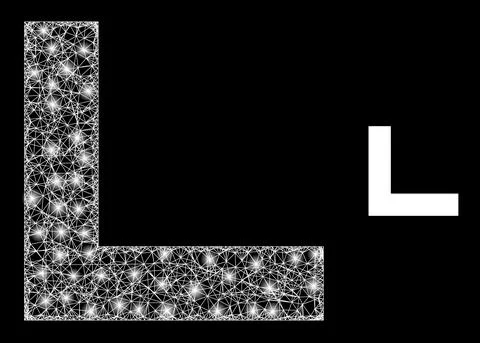 Polygonal 2D Mesh Corner with Magic Illustrazione stock