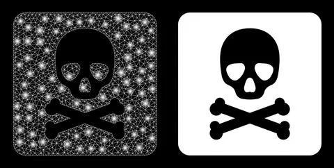 Polygonal 2D Mesh Death Box with Glare Spots イラスト素材