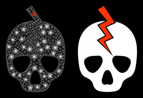 Polygonal 2D Mesh Death Strike with Lightspots Stockillustratie