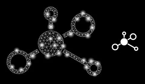 Polygonal 2D Mesh Distribution Model with Lightspots Illustrazione stock